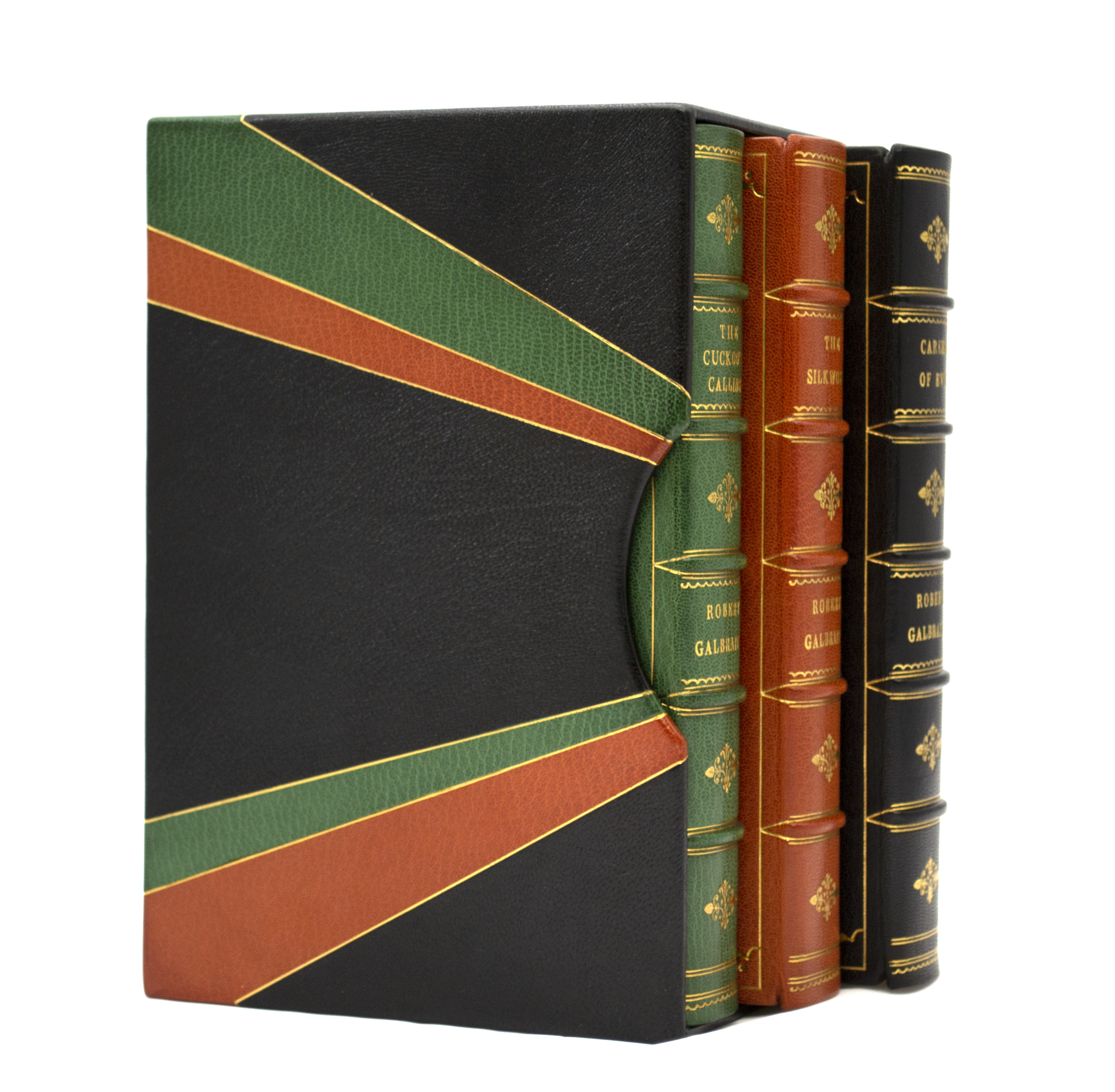  Leather inlays on slipcase 